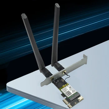 WiFi6E PCIE WiFi כרטיס 2.4 G/5.8 G/6GHz כרטיס רשת מתאם Bluetooth תואם-5.3 אנטנה חיצונית עבור שולחן העבודה במחשב