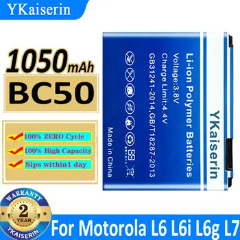 YKaiserin 1050mAh BC50 סוללה עבור Motorola Moto RIZR L6 L6i L6g L7 L7C K1 K2 R1 Z1 Z3 ROKR Z6m SLVR E8 L2 טלפון נייד סוללה