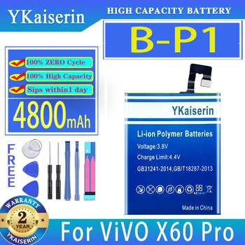 YKaiserin 4800mAh סוללה ב-P1 עבור ViVO X60 Pro X60Pro סוללות של טלפונים ניידים