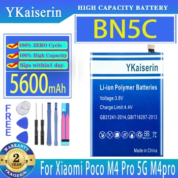 YKaiserin סוללה BN5C 5600mAh עבור Xiaomi פוקו M4pro 5G M4 Pro 5G טלפון נייד סוללות