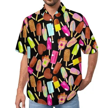 אוסי גלידות חופשי האיש בחולצה חוף לעשות Merriness להדפיס חולצות מקרית הוואי גרפי עם שרוולים קצרים מגניב מנופחים חולצות