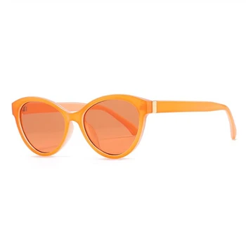 אופנה חתול כתום עין-משקפי שמש לנשים רטרו עגול יוקרה משקפיים נשים קיץ הגנה מהשמש משקפי מגן