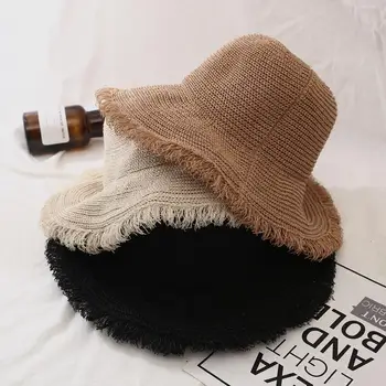 אופנה נשים כובעי פנמה לנשים רחב גדול ברים חוף השמש כובעים עם אופנה מוצק המשקף כובע קש כובע נשי דלי הכובע