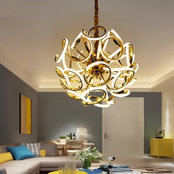 אורות תליון מודרני ענף Led נברשת יצירתי אישיות מעגל המנורה מעצב אופנה לאחסן בחדר האוכל תאורה