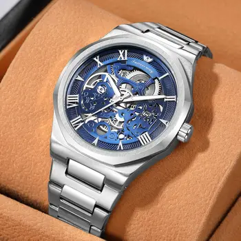 אישית, עיצוב מקורי קוורץ שעונים גברים נירוסטה עסקים ספורט תאריך שעון יד זוהר