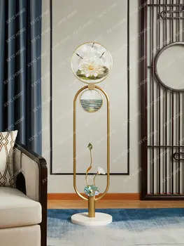 אמייל בסגנון סיני רצפת הסלון המנורה הספה ליד חדר שינה עיצוב מתקדם אור יוקרה אמנות מנורת רצפה