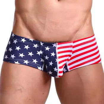 אמריקה רטרו כותנה סקסי גברים הומואים תחתוני Mens מתאגרפים לנשימה תחתוני אופנה Oversize קצרים גבר טנגה трусы мужские