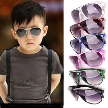 אנטי UV ילדים משקפי שמש הילד בנים בנות גוונים התינוק משקפי משקפיים חיצוני רב מסגרות רטרו ילדים משקפי שמש שחור ורוד