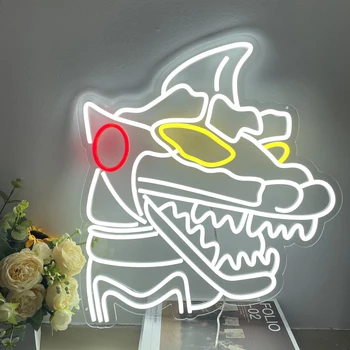 אנימה השלט המצויר מפלצת אורות LED אמנות קיר תפאורה הביתה המשחקים בר חנות שינה ילדים אקריליק מנורת לילה