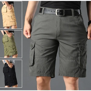 אנשים חדשים בקיץ מכנסיים קצרים טקטי צבאי חיצוני רב-כיס רצים קצרים גברים מזדמנים כותנה רופף עבודה מכנסי גברים