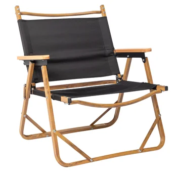 בינוני נייד כיסא קמפינג חיצוני אלומיניום עץ מלא דיג קיפול נסיעות פנאי ריהוט פיקניק, כיסאות 53*55*61cm