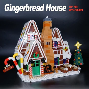 בית הממתקים סט תואם 10267 DIY מודל החורף הכפר אבני בניין לבנים צעצועים לילדים, מתנות יום הולדת עבור ילדה