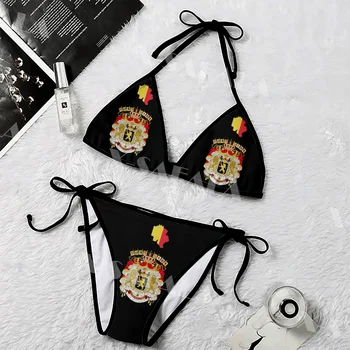 בלגיה המעיל של נשק קוד מפת 3D הדפסה נשים נשים מיקרו ביקיני סט קיץ Beachwear סקסי חוף, בגדי ים.
