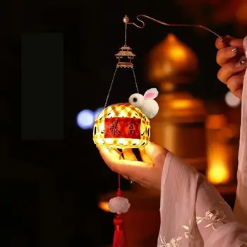 במבוק פסטיבל פנס בסגנון סיני אורות Led פנס רוח גן פסטיבל הסתיו הביתה קישוט בעבודת יד פנס