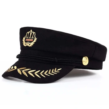 בציר חם כובע גברים נשים סתיו חורף שטוח צבאי הכומתות קפטן מתכוונן מלח כובעים של חיל הים שווי כובעים