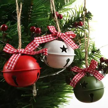 ג ' ינגל פעמוני חג המולד פעמון מתכת בל קישוט עץ תלוי תליון על קישוטי חג המולד מסיבת שנה החדשה צעצועים לילדים