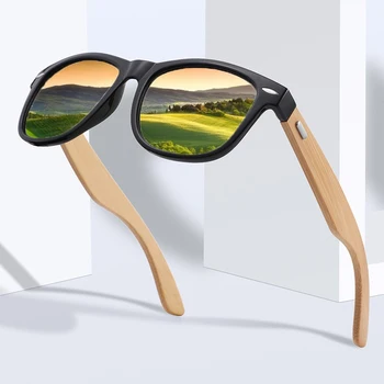 גברים אופנה עץ במבוק משקפי שמש קלאסי זכר נהיגה לרכב UV400 ספורט משקפי שמש יוקרה מעצב משקפי שמש משקפיים