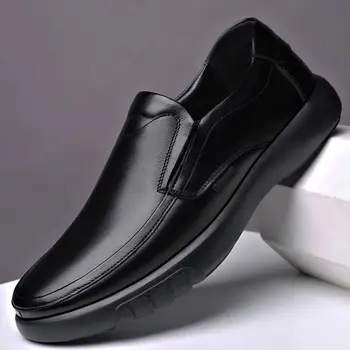 גברים של נעלי עור שחורה נוחה רכה התחתונה אביב סתיו השושבין גברים עסק רשמי החלקה ללבוש נעליים מזדמנים נעליים