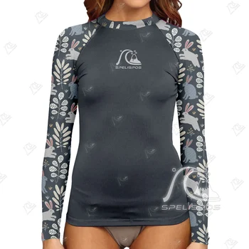 גלישה ללבוש נשים שחייה חולצות צלילה ערכת צמודה שרוול ארוך פריחה שומר בגדי ים UV הגנה UPF מים חוף Floatsuit מקסימום