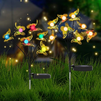גן סולארית מנורת פרפר גחלילית אורות LED עמיד למים נוף אורות חיצונית על החצר גדר הדשא פטיו דקורטיביים