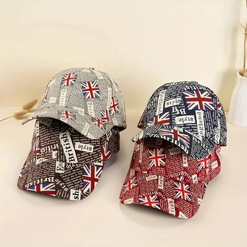 דגל בריטניה הדפסה כובע בייסבול אופנתי משובח אבא כובעים מזדמן יוניסקס היפ הופ שמש כובעים עבור נשים & גברים