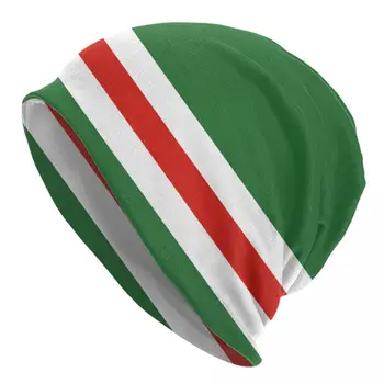 דגל של צ ' צ ' ניה הרפובליקה של Ichkeria Skullies כובעים כובעי חורף אופנת רחוב גברים, נשים, סריגה כובעי למבוגרים יוניסקס בונט כובעים