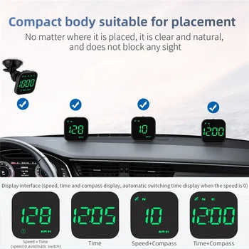 האד המכונית מד המהירות לוח הזמנים מהירות אזעקת GPS Head-Up Display אוטומטי אביזרים אלקטרוניים מתאים לכל המכוניות (ירוק)