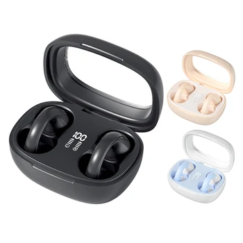 האוזן אוזניות קליפ LED צג דיגיטלי סטריאו HiFi אוזניות משקל Bluetooth תואם-5.3 אוזניות עם מיקרופון