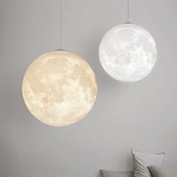 הדפסת 3D הירח תליון הסלון המסעדה תלויות מנורות מקורה לילדים תאורה מדע בדיוני Luminaire