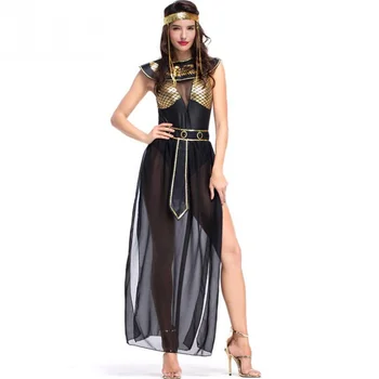 הזהב המצרית העתיקה פרעה קליאופטרה תחפושות למבוגרים נשים ליל כל הקדושים תלבושות מצרים המלכה Cosplay שמלה מהודרת