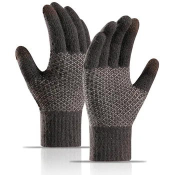 החורף גברים ונשים להתחמם מסך נגיעה לסרוג כפפות שרוול אלסטי רך מלא אצבע כפפות כפפה קוסמטית