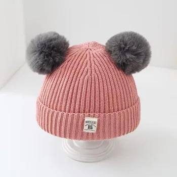 הילדים של סתיו חורף קט כובעים בנים בנות קוריאני חם לסרוג כובעים חמודים לסרוג כובעים לתינוק כובעים עדכני תינוקות
