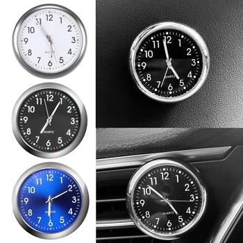 המכונית השעון זוהר מכוניות פנימי המקל על מיני שעון דיגיטלי מכניקה קוורץ שעונים אוטומטי קישוט אביזרי רכב