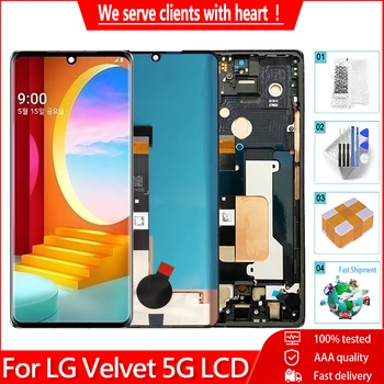 המקורי עבור LG קטיפה 5G מסך מגע LCD עם מסגרת LM-G900N (קור) LM-G900EM (האיחוד האירופי) תצוגת LCD דיגיטלית החלפה על LG G9