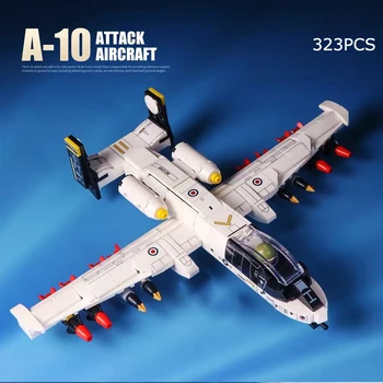 הצבא A10 לתקוף לוחם בניין חיל האוויר מטוס דגם לבנים להגדיר WW2 הנשק חייל צעצועים עבור ילד יום ההולדת מתנה