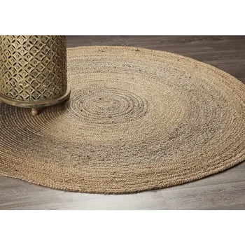 השטיח 100% יוטה טבעי הפיך סיבוב הרצפה שטיח קלוע החיים המודרניים באזור השטיח
