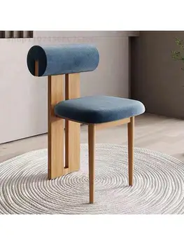 וואבי-סאבי סגנון מעץ מלא בד האוכל הכיסא נורדית, יפנית איפור כיסא אירוח אצל משפחה מעצב אישיות יצירתית פנאי