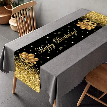 זהב שחור שולחן יום הולדת רץ 30 50 יום הולדת מפת שולחן בלון המפלגה קישוט הביתה רקע החתונה למבוגרים השנה