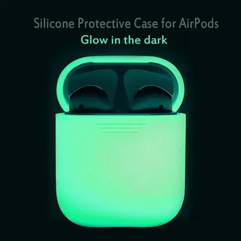 זוהר בחושך סיליקון רך קייס עבור אפל Airpods טעינה כיסוי מגן אלחוטית Bluetooth אוזניות מעטפת התיבה התיק