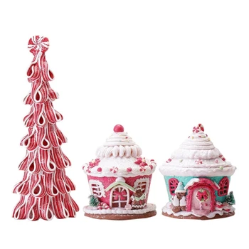 חג דקורטיביים ממתקים עץ המופעלת על סוללה זנגביל בית הממתקים קישוטי עץ חג מולד קישוט אביזרים