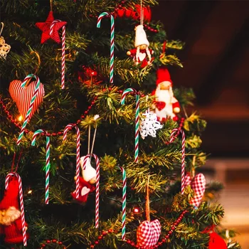 חג מולד סוכריות מקלות הליכה אקריליק עץ חג המולד תלוי מעוות הקב תליון השנה החדשה מסיבת חג מולד קישוט הבית קישוטים מתנות