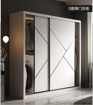 חדר שינה מעץ מלא רב-שכבתיים לוח דלת הזזה מודרני פשוט נורדי לבן אקולוגי פנל דלת הזזה בארון