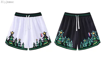 חדש Hipjazer גברים סלאם עצי חג המולד פיצול משותף Hiphop כדורסל רחוב מכנסיים עם כיס אימון ריצה מכנסיים צבעים