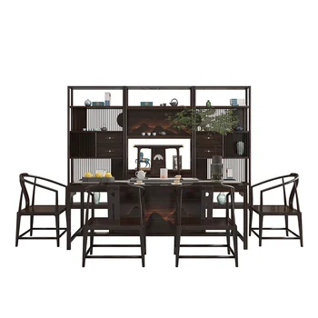 חדש בסגנון סיני מעץ מלא שולחן כיסא להגדיר זן קונג פו תה טבלה פשוטה תה שולחן המשרד להכנת תה השולחן