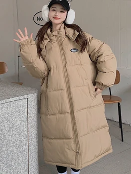 חדש בתחום בגדי חורף נשים 2023 מעילים חמים מרופד מעיל עם ברדס רופף מעיל יוממות קוריאני אופנה מזדמנים נוחות אופנת רחוב