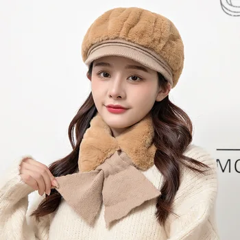 חדש סתיו וחורף נשים כובע של קוריאה מהדורת קטיפה מעובה כומתה אופנה הצוואר להגדיר סרוג כובע צמר