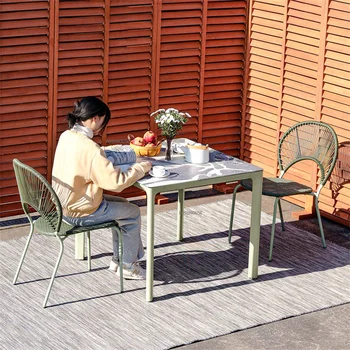 חוצות מודרני הכיסא סט רהיטי גן תה, שולחן וכיסאות המדינה פנאי הכיסא הבית חדר האוכל ערכות Samll שולחן מרובע U