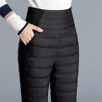 חורף חדשים בגיל העמידה, קשישים למטה כותנה מכנסיים לנשים הלבשה עליונה עם קו מותן גבוה מעובה הרזיה חם המכנסיים B882