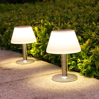 חיצונית סולארית מנורת שולחן עמיד למים הביתה גן עיצוב LED לילה אור אלחוטי בר שולחן העבודה האווירה מנורה דקורטיבית