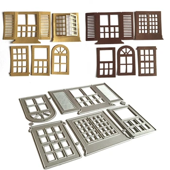 חלון חיתוך מתכת למות שבלונות הבלטה התבנית תבנית עבור DIY כרטיסי עשיית מלאכות ביומן קישוט